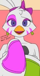 animated animatronic anthro avian beak big_breasts bird breasts chica_(fnaf) chicken clothed clothing creatiffy digital_media_(artwork) duo ear_piercing english_text female five_nights_at_freddy's five_nights_at_freddy's:_security_breach galliform gallus_(genus) genitals glamrock_chica_(fnaf) hi_res huge_breasts humanoid humanoid_genitalia humanoid_penis looking_at_viewer machine male open_mouth paizuri pasties penis phasianid piercing robot scottgames sex simple_background steel_wool_studios straight text