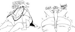 1boy 1girls breasts cum cursed fantasy female grabbing_breasts humping_belly hungry hyper hyper_belly large_breasts male megadingus penis rpg spell stats story sucking_breast text trap vore vore_belly