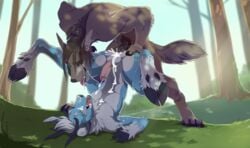 anthro canine cum drmax duo hunting kersnip male mammal overpowered pinned syllex yaoi