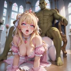 ai_generated cum female footjob from_behind goth human human_female indoors light-skinned_female light_skin lustyeyes91 male male/female mindbreak orc orc_male orgasm original_character pantyhose princess sex slave stockings thigh_highs thigh_job throne_room vaginal_penetration white white_legwear