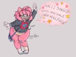 1girls amy_rose anthro bbw braces chubby chubby_female fat khutokun messy_hair nerd nerdy_amy_rose nerdy_female overweight sharp_teeth smile smiling_at_viewer solo sonic_(series) sonic_the_hedgehog_(series) tagme thick_thighs thighs twitter_link