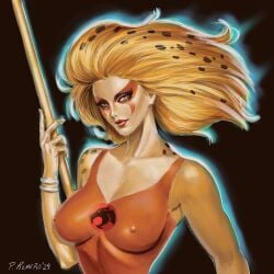 1girls cheetara erect_nipples female female_only nipple_bulge pablo_romero skintight solo solo_female thundercats