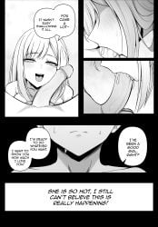 1boy 1girls black_and_white blowjob comic cum deepthroat gojou_wakana kitagawa_marin niui sono_bisque_doll_wa_koi_wo_suru swallowing swallowing_cum tagme text