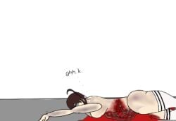 bad_anatomy bad_art brunette_hair converse converse_shoes death disembowelment dying female female_death female_only gore guro