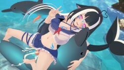 cum cum_in_pussy dolphin interspecies koikatsu peace_sign sex shylily vtuber water zoophilia