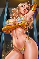 1girls big_breasts blonde_hair breasts brian_miroglio female skimpy solo starlight_(the_boys) the_boys