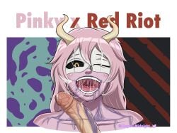 acid blowjob cum_on_face cum_on_penis drooling eijirou_kirishima magnus_midnight mina_ashido my_hero_academia post-timeskip post_blowjob saliva slime sloppy sloppy_blowjob