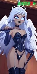 2024 ai_generated angel angel_wings emily_(hazbin_hotel) ends34 female hazbin_hotel long_hair prostitution slutty_outfit