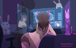 ass computer d.va erection female from_behind male nude overwatch penis sex straight sunsetniva