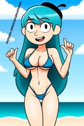 1girls 1woman adult ai ai_art ai_generated beach big_breasts bikini bikini_bottom bikini_top black_eyes blue_bikini blue_bikini_bottom blue_bikini_top blue_hair blue_hair_female breasts cartoon curvaceous elsacorinthiana exposed_midriff exposed_shoulders exposed_torso female female female_only hentai hilda_(hilda) hilda_(series) hourglass_figure huge_breasts light-skinned_female light_skin long_hair looking_at_viewer midriff nature navel netflix partially_clothed partially_clothed_female patreon patreon_link patreon_url sea_background semi-naked semi-nude semi_nude shoulders skinny solo standing standing_position sunny sunny_beach thin_body