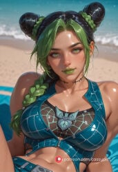 1girl 1girls ai_generated beautiful big_ass big_breasts black_hair blush booty braid braided_hair busty cassypics clothed curvy cute double_bun erotic eye_contact fanart female fit fit_body fit_female green_eyes green_hair green_lipstick high_quality highres hot hourglass_figure jojo's_bizarre_adventure jolyne_kujo long_eyelashes looking_at_viewer multicolored_hair muscular muscular_female naked navel nude parted_lips patreon portrait puffy_lips puffy_nipples round_ass round_breasts round_butt sexy slim_waist stomach strong_female thick thick_ass thick_legs thick_thighs waifu wet wet_body wide_hips