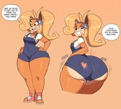 1girls anthro ass big_ass coco_bandicoot crash_(series) crash_(series) female furiousart furry huge_ass solo