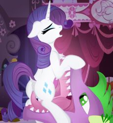 10s 2017 anus bed closed_eyes cunnilingus cutie_mark dock dragon duo equine female feral feral_on_feral friendship_is_magic green_eyes hair heart horn inside larger_male male mammal my_little_pony open_mouth oral purple_hair rarity_(mlp) scalie sex size_difference spike_(mlp) straight unicorn vaginal_penetration virenth