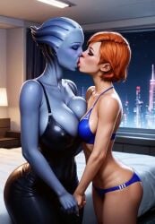 2girls age_difference ai_generated alien_girl animated asari civitai crossover electronic_arts female female_only femshep hailuoai height_difference human_female interspecies kissing liara_t'soni lingerie mass_effect mikey-rg97 no_sound on_space shorter_than_30_seconds tagme video yuri