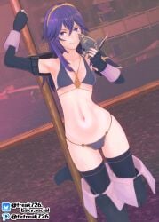 1girls 3d alternate_costume armpits bare_shoulders bare_thighs bikini blue_bikini blue_eyes blue_hair blue_swimsuit boots brand_of_the_exalt breasts chair cleavage collarbone dancer dancing elbow_gloves fefreak726 female female_only fingerless_gloves fire_emblem fire_emblem_awakening gloves hair_between_eyes holding indoors leg_up long_hair looking_at_viewer lucina_(fire_emblem) mask medium_breasts navel nintendo pole pole_dancing pose seductive shoulder_pads shoulders smile solo stomach strip_club stripper_pole sweat sweaty swimsuit symbol-shaped_pupils table thigh_boots thighhighs thighs tiara