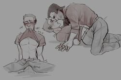 back_arch biting_shirt clothed_sex dragonsicle dry_humping fingers_interlocked frottage gasping gay grinding holding_hands holding_shirt male male_only precum_through_clothing scout_(team_fortress_2) sniper_(team_fortress_2) team_fortress_2 tf2 yaoi