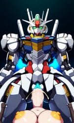 1girls ai_generated back_view being_held breasts cumming_inside cumming_inside_pussy cumming_inside_vagina female front_view gundam gundam_aerial gundam_suisei_no_majo hand_on_butt humanoid looking_at_viewer mecha mobile_suit robot robot_girl thick_ass thick_thighs tight_ass vagina vaginal_penetration vaginal_sex