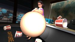 1girls 3d belly belly_stuffing big_belly big_breasts bloated bloated_belly bones breasts female miss_pauling nipples source_filmmaker stuffed_belly stuffing team_fortress_2 weight_gain