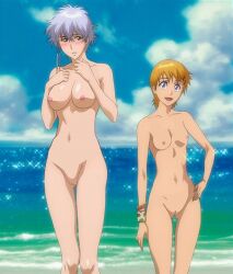 anime big_breasts bleach breasts kotetsu_isane kotetsu_kiyone nude small_breasts