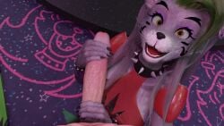 16:9 3d_(artwork) 4k absurd_res anthro balls big_breasts big_penis blender_(artwork) breasts brown_eyes canid canine canis choker claws clothed clothing digital_drawing_(artwork) digital_media_(artwork) duo ear_piercing expressions eyeshadow fangs female female_focus five_nights_at_freddy's five_nights_at_freddy's:_security_breach fur genitals green_hair grey_body grey_fur grey_hair hair handjob happy hi_res huge_cock human humanoid imminent_sex inside jewelry kneeling makeup male male/female mammal necklace nude open_mouth penile penis piercing pink_eyeshadow pubes red_clothing red_topwear roxanne_wolf roxanne_wolf_(furromantic) scottgames sex smile spiked_choker steel_wool_studios tail teeth tongue topwear vein vozhd widescreen wolf