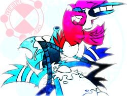 avian bird blue_jay bodily_fluids cartoon_network corvid crouching_over_partner cum cum_on_face cum_on_penis duo egg egg_laying excessive_genital_fluids female genital_fluids genitals jay_(bird) male male/female margaret_smith_(regular_show) mordecai_(regular_show) new_world_jay oscine passerine penis rebeltaxi regular_show robin_(disambiguation)