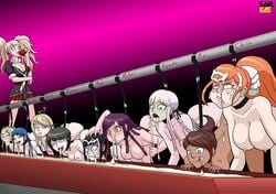 6+girls akamatsu_kaede asahina_aoi bent_over blonde_hair bondage brainwashing breasts brown_hair character_name clothed_female_nude_female collar color cum cum_drinking cum_eating cum_hungry cum_in_container cum_in_mouth cum_on_face danganronpa danganronpa_3 disgusted drinking_cum eating_cum excessive_cum female female_dominating_female female_domination female_only femdom femsub gokkun gradient_background hair_grab hair_pull harukawa_maki heart-shaped_pupils junko_enoshima kirigiri_kyouko large_breasts leashed lineup long_hair maizono_sayaka multiple_girls multiple_subs naegi_komaru new_danganronpa_v3 nipples nude nude_female orange_hair party_wipe pink_background restrained satisfied savalkas short_hair slave smooth_skin sonia_nevermind stationary_restraints super_danganronpa_2 swallowing swallowing_cum trough tsumiki_mikan what women_livestock yukizome_chisa