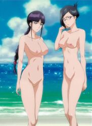 anime big_breasts bleach breasts ise_nanao kurotsuchi_nemu nanao_ise nude small_breasts