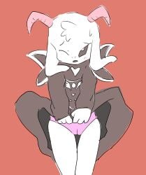 asriel asriel_dreemurr blowing blush furry goat murrsriel panties pink robe skirt undertale wind