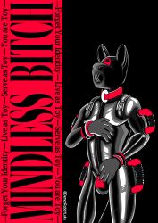 absurd_res ambiguous_species anthro bdsm_gear bondage clothing drone dronification hi_res latex latex_clothing latex_skinsuit lock_bulge lock_symbol love_handles lukabun male mask null_bulge objectification skinsuit solo submissive submissive_male tight_clothing