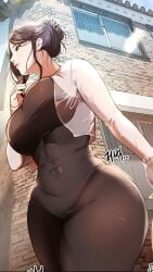 abdomen beautiful_days breasts female fit_female hourglass_figure huge_ass huge_breasts milf muscular muscular_female office_lady suggestive tight_clothing