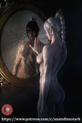 anato_finnstark areola areola_slip areolae areolae_slip artistic artistic_nude ass baldur's_gate baldur's_gate_3 bare_arms bare_ass bare_breasts bare_midriff bare_shoulders black_hair breasts breasts_apart breasts_out broad_shoulders buttocks clavicle curvaceous curvaceous_figure curves curvy curvy_body curvy_female curvy_figure curvy_hips digital_painting_(artwork) dungeons_and_dragons female female_focus female_only forgotten_realms fully_naked fully_nude hourglass_figure larian_studios medium_breasts mirror mirror_reflection no_visible_genitalia nonsexual nonsexual_nudity nude nude_female pale-skinned_female pale_skin perky_breasts perky_nipples pink_nipples pinup realistic realistic_breast_size realistic_proportions realistic_textures reflection shadowheart sideboob solo solo_female solo_focus tasteful tasteful_nudity toned toned_female white_hair white_skin wide_hips