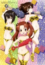 2d 3girls bikini female girls_und_panzer kadotani_anzu kawashima_momo koyama_yuzu medium_breasts official_art schoolgirl teenage_girl