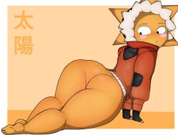 alternate_version_available ass goldenisbunny legs naked stretching suggestive_pose sunspot_(fortnite) twink