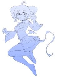 1girls 2d 2d_(artwork) ahoge arm_tattoo ass ass_focus big_ass boots breasts chimera clothed clothed_female clothing colorless female female_only kasane_teto large_ass lycorisanguine petite petite_female sketch skirt slim_waist solo solo_female tail tattoo thick_thighs thighhigh_boots thighhighs thighs twin_drills upskirt utau white_background wings
