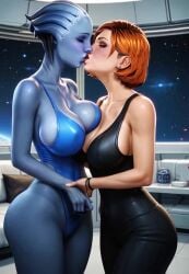 2girls age_difference ai_generated alien_girl animated blue_skin civitai crossover electronic_arts femshep hailuoai height_difference human_female interspecies kissing liara_t'soni light-skinned_female lingerie mass_effect mature_female mikey-rg97 no_sound on_bed shorter_than_30_seconds space spaceship tagme video younger_female yuri