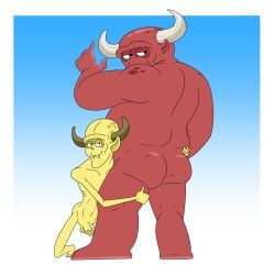 absurd_res alien alien_humanoid ass balls bazarack_francine_finklestein_(farzar) bent_legs big_butt bob-jiggles body_grab clitaris_(farzar) duo erection fangs farzar genitals half-closed_eyes hand_on_body hand_on_leg hi_res horn humanoid kneeling leg_grab looking_at_viewer looking_back looking_back_at_viewer male male/male narrowed_eyes netflix nude nude_male overweight overweight_male penile_spines penis pointy_ears raised_hand rear_view red_body simple_background skinny skinny_male slightly_chubby slightly_chubby_male smile smiling_at_viewer spots spread_legs spreading tasteful_nudity teeth yellow_body
