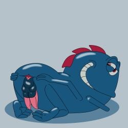 2_penises 3_arms 5_balls absurd_res alien alien_genitalia anus ass back_spines balls bent_legs bent_over blue_body bob-jiggles clenched_teeth diphallia diphallism erection general_ma'ark genitals grin grinning_at_viewer half-closed_eyes hand_on_butt hi_res looking_at_viewer looking_back looking_back_at_viewer looking_pleasured male multi_arm multi_balls multi_genitalia multi_limb multi_penis narrowed_eyes penis presenting presenting_hindquarters red_spines rolling_with_the_ronks slightly_chubby slightly_chubby_male smile smiling_at_viewer smirk smirking_at_viewer solo spread_anus spreading teeth teeth_showing tongue unusual_anatomy unusual_genitalia xilam