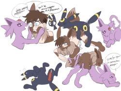 after_anal after_orgasm after_sex after_transformation anal anal_sex bedroom_eyes binkybnuuy bodily_fluids cum cum_drip dialogue dripping eevee eeveelution ejaculation espeon female feral feral_on_feral from_behind_position generation_1_pokemon generation_2_pokemon genital_fluids grabbing_face group human human_to_feral humanoid larger_penetrated male male/female male/male male_on_feral male_on_human mammal mating_grip mind_control mounting narrowed_eyes nintendo penetration perching_position pokemon pokemon_(species) seductive sequence sex size_difference small_dom_big_sub species_transformation speech_bubble text thrust_lines thrusting transformation transformation_sequence transformation_through_sex umbreon vaginal_penetration wrapping_tails zoophilia