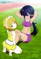 2d 2girls big_ass big_breasts cutlass_(girls_und_panzer) girls_und_panzer official_art ogin_(girls_und_panzer) schoolgirl sports_bra sportswear