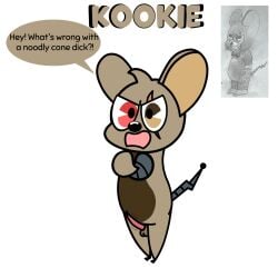 accurate_art_style amputee arms_crossed art_trade chikn_nuggit cyborg heterochromia kookie_(terminatormkii) mouse murid on_model original original_character penis reference_image suwshe_(artist) tapering_penis