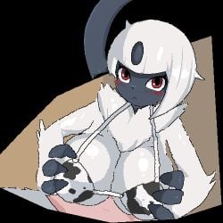 absol animal_print animal_print_bikini animated anthro bikini blush breast_play breasts censor_bar closed_eyes clothing cow_print cow_print_bikini dialogue duo erection female frown fur generation_3_pokemon genitals grey_body human interspecies looking_at_viewer low_res male male/female mammal multicolored_body nintendo pattern_bikini pattern_clothing pattern_swimwear penile penis pokemon pokemon_(species) pokephilia pupils question_mark red_eyes sex simple_background sky_necko small_penis small_penis_adoration smile swimwear titjob two-piece_swimsuit white_body white_fur