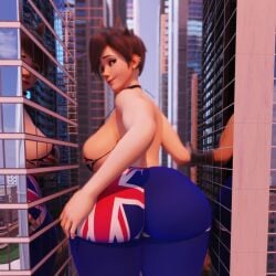 1girls 3d 3d_(artwork) alternate_version ass ass_focus big_ass big_breasts big_butt bikini_top blizzard_entertainment breasts building buildings butt_focus city clothed clothed_female dbhfrost female female_focus female_only giant_female giant_woman giantess huge_ass huge_boobs huge_breasts huge_butt lena_oxton overwatch overwatch_2 skyscraper solo solo_female solo_focus tracer video_game_character