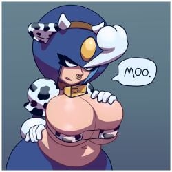 1girls 2d 2d_(artwork) capcom cow_print female female_focus female_only paperbagnsfw solo solo_female solo_focus splash_woman