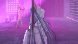 3d 3d_animation animated eiyuu_densetsu grandmaster kai_no_kiseki medium_breasts nightclub pole_dancing silver_hair strip_club stripper_pole tagme video