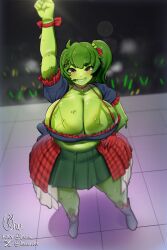 1girls huge_breasts leonu slime slime_girl solo_female tagme