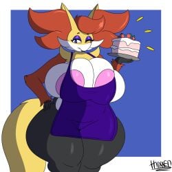 big_breasts breasts carrie_(thixxen) cleavage delphox female furry huge_breasts milf nipples pokemon pokemon_(species) tagme thick_thighs thixxen wide_hips