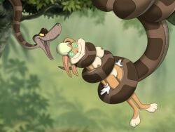 anaconda anthro boa_(snake) boinae breasts coiled_up coiling coiling_around_body duo exposed_breasts female female_prey feral genitals grin hypnosis hypnosis_fetish hypnotic_eyes hypnotized_prey imminent_vore kaa kaa_(jungle_book) lagomorph leporid lola_bunny looney_tunes male male/female male_pred mammal mind_control oral_vore pussy python rabbit reptile scalie silly_face smile snake spieye the_jungle_book vore warner_brothers
