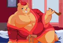 bara dilf father father_(lore) furry gay happy_tree_friends male on_bed pop_(htf) seductive seductive_eyes seductive_gaze seductive_look seductive_mouth seductive_pose seductive_smile yaoi yifforroarts