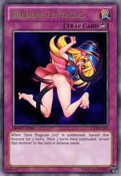 1girls anal anus ass barefoot blonde_hair blush bottomless breasts card dark_magician_girl double_penetration duel_monster english feet female from_behind green_eyes looking_at_viewer neocoill no_panties pussy skirt soles solo tentacle_rape text vaginal_penetration yu-gi-oh! yu-gi-oh!_card