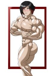 1girls abs bedroom_eyes extreme_muscles female female_only human hyper_muscles muscles muscular muscular_female ruby_rose rwby solo titalisk